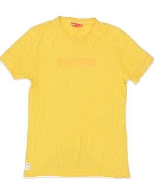 Puma Herren Grafik T-Shirt Oberteil Small Gelb Baumwolle RT03
