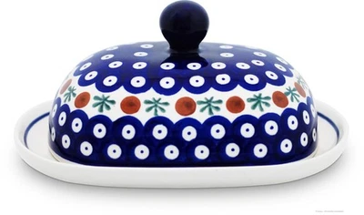 Original Bunzlauer Keramik Butterdose oval für 250g (1 Stück Butter) Dekor 41 - Bild 1 von 3