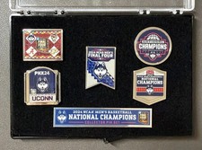 UConn Huskies Wincraft 2024 NCAA Mens Basketball Champions 5 Pin Collector Set B