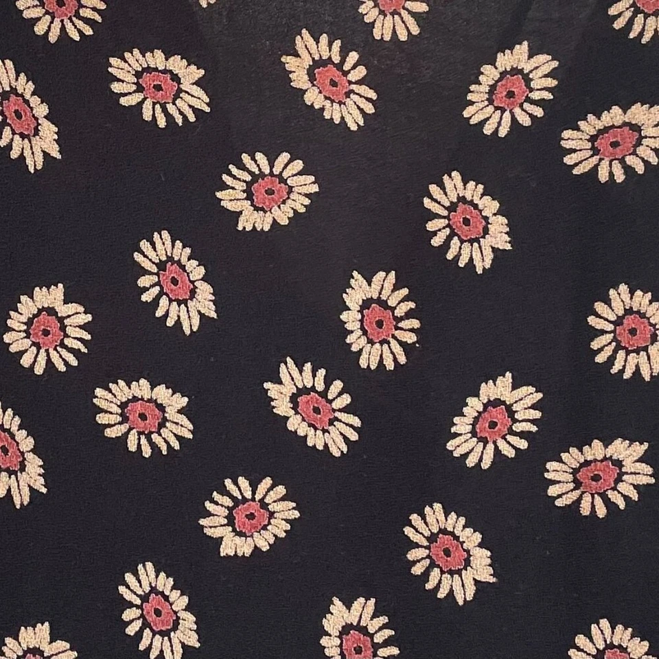 Lush Black, Pink, Floral Feminine Daisy Boho Camisole Spaghetti Strap Top, S - Image 2 of 4