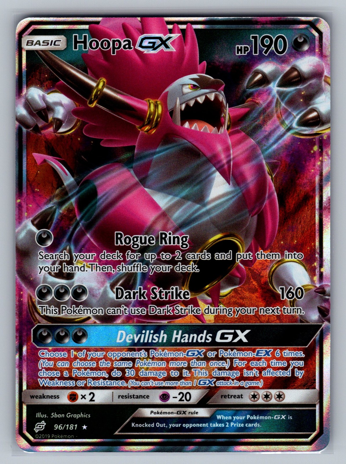 Hoopa GX SM - Team Up #96/181 Ultra Rare,Holo Pokemon Card