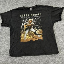 Hanes T-Shirt Mens Size XL Black Garth Brooks World Tour 2014-15 Graphic Concert