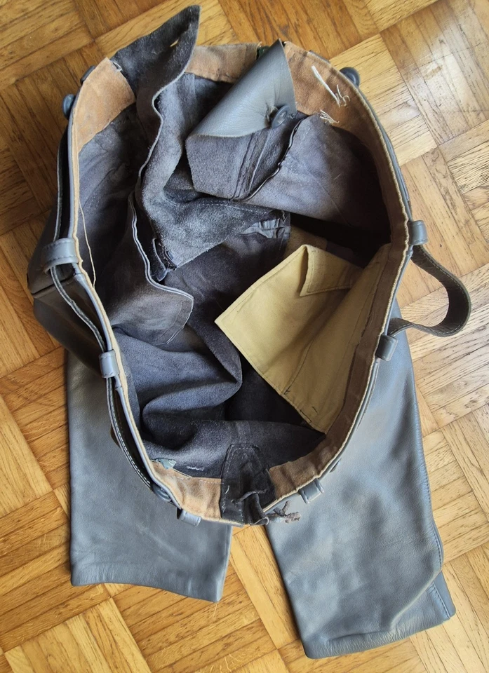 Lederjeans mit Doppelzip. Zimmermannstil, Graues Glattleder. Gr. 54/56 - Bild 4 von 4
