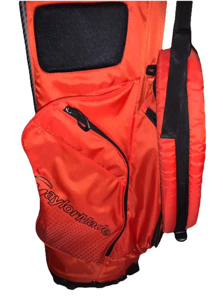 Bolsa de golf TaylorMade Litetech 3.0 con soporte naranja sangre y negro Foto 4 de 4