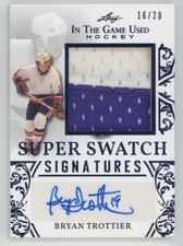 2020-21 Leaf In The Game Used  Auto Navy Blue /20 Bryan Trottier Auto  New York