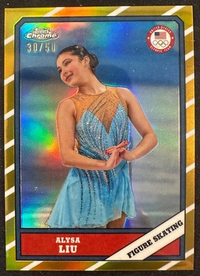 ALYSA LIU 2026 TOPPS CHROME US WINTER OLYMPICS GOLD 1986 TOPPS SP #30/50 #T86-2