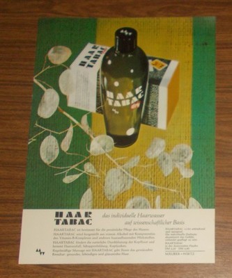 Seltene Werbung TABAC ORIGINAL Haar Tabac Dry Haarwasser 1967