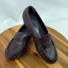 SAS Tripad Comfort Loafers Womens 7.5 M Burgundy Leather Wedge Slip On USA Made