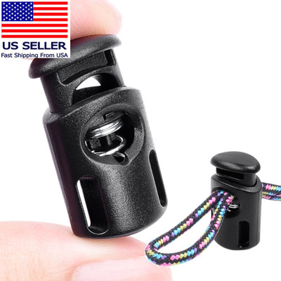 12 PCS Plastic Spring Cord Locks for Drawstring, Paracord Toggle Stopper Clasp E