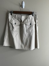 Vintage American Eagle Khaki Mini Skirt Front Pockets Size 2 90s y2K