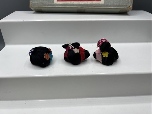 Vintage Hanako japanische Puppe mit 3 Perücken Ständer Regenschirm & Tasche - Bild 9 von 19