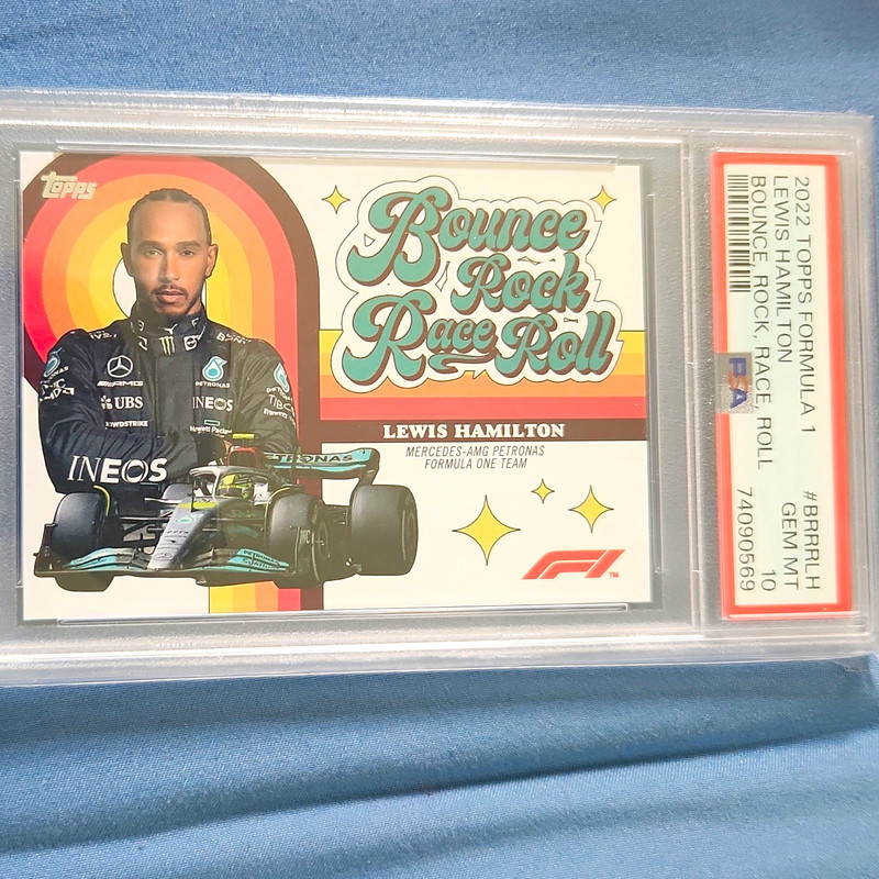 Topps 2022 Formula 1 Bounce, Rock, Race, Roll Lewis Hamilton #BRRR-LH PSA 10