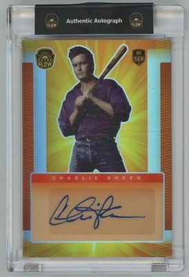 2021 Super Glow Sports Charlie Sheen Auto /100 #AU-CS Autograph Major League