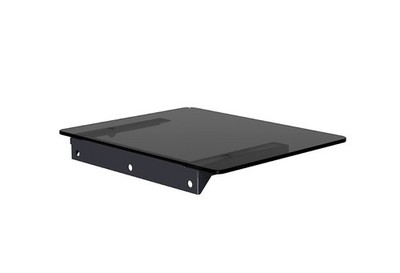 Single Glass AV Shelf Wall Mount 22 lb Fixed Tempered Glass Under TV Bracket