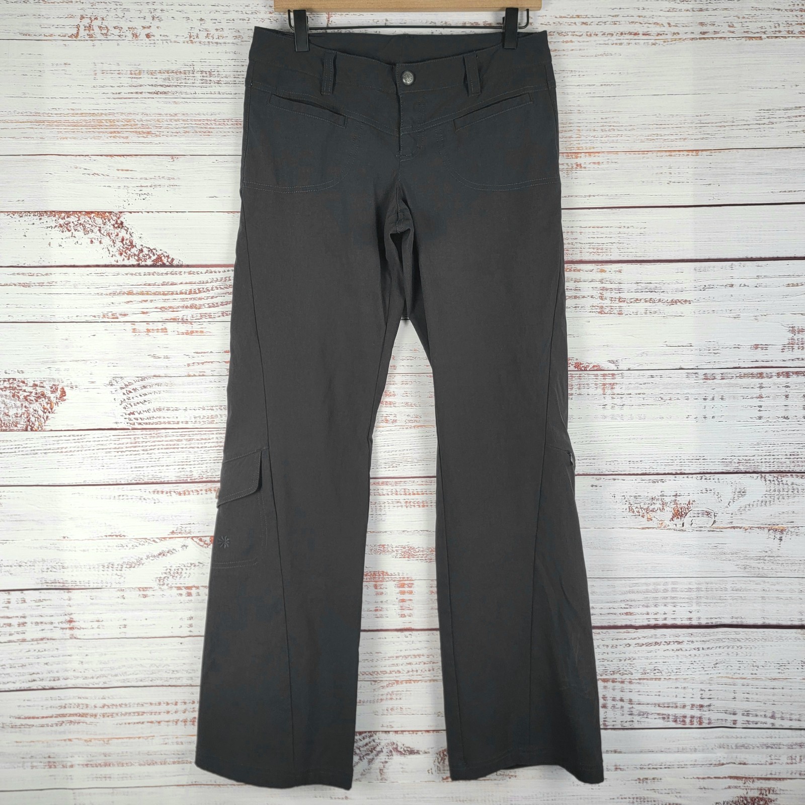 Athleta Low Rise Dipper Cargo Flare Pants Black Size 4 773875