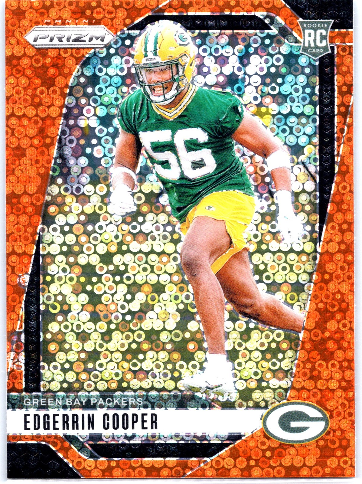 2024 Panini Prizm Edgerrin Cooper #331 Orange Disco Prizm RC - Green Bay Packers