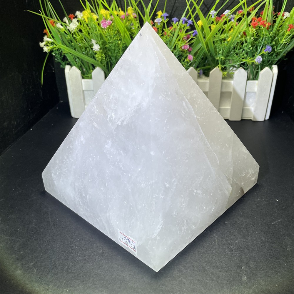 8.6LB 6.5" Natural Polished Clear Quartz Pyramid Crystal Rei