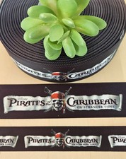 7/8  1.5" 1 YD Pirates Of the Caribbean Grosgrain Ribbon Theme Park Ribbon