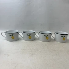 Set Of 4 Essex Enviro Safe Fine China Lemon Tree Coffee Mugs Tea Cups
