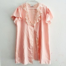 Vintage Jaclyn Smith Women s Size M Pink Tangerine Color Lace Button Nightgown