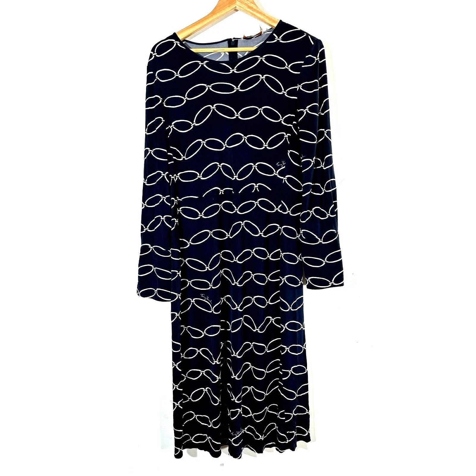 Abito Tory Burch Giovanna Navy a maglie ellittiche Donna L