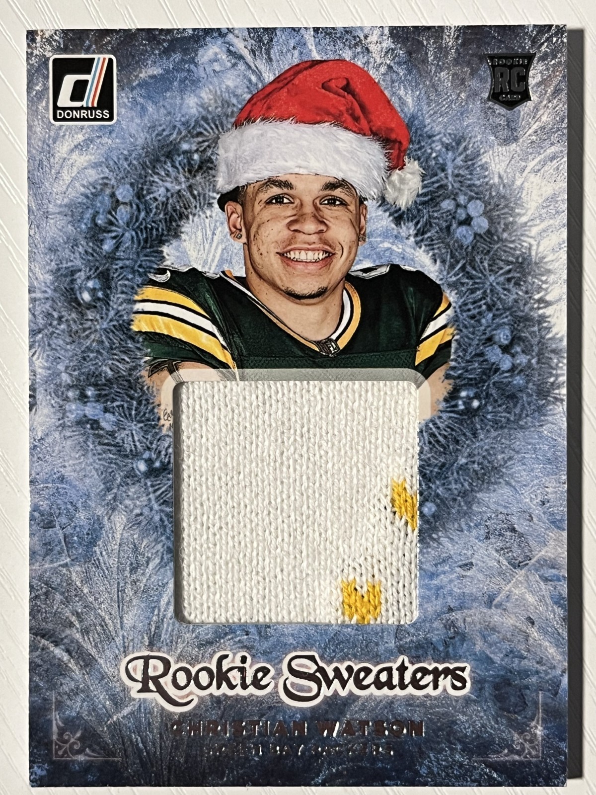 Christian Watson Panini Donruss Rookie Holiday Sweater #RHS19 Base