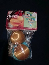 Vintage Walco Christmas Ornament Kit Pearl Glow 1977 Makes 2 Beads Sequins
