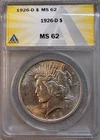 1926-D Peace Dollar $1 ANACS MS62