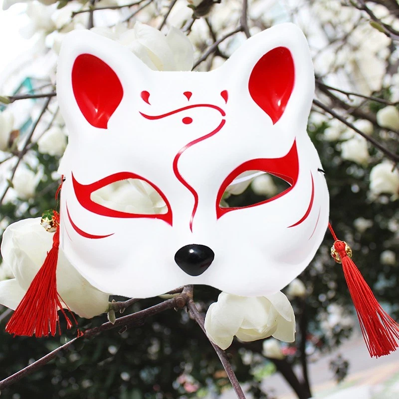 Japanese Fox Half Face Mask - Available in Multiple Colors - Image 4 of 4