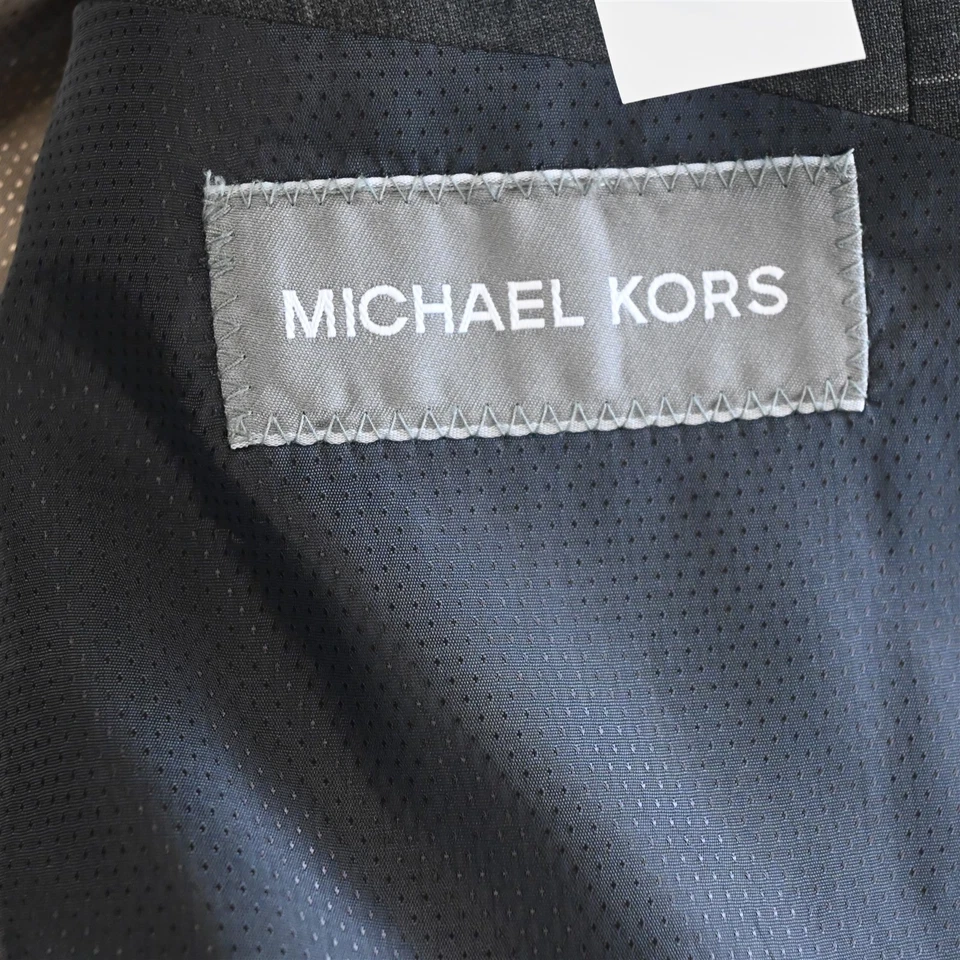 Michael Kors 48L 42x34 Gris Ventana 100% Lana Hombre Chaqueta Pantalones Traje Foto 4 de 4