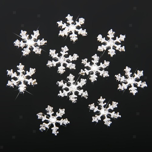 10x Jewelry Making DIY SnowFlake Crystal Diamante Flatback Embellishment - Picture 3 of 6