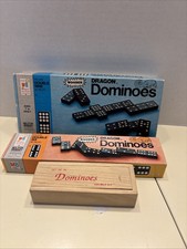 Vintage Halsam Dominoes Double 9 55pc Double 6 28pc and Set Of 28 w/wood Box