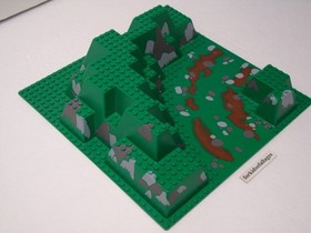 LEGO Baseplate Raised 32x32 Canyon w/ Brown Dirt & Gray Rocks 6024px4 RARE 6079