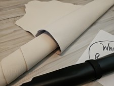 5-6oz THICK HEAVY IVORY WHITE LEATHER HIDE SIDE MATTE GRAIN MEDIUM SOFT 26 sqf