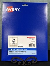 Avery 6540 Metallic Gold Border Labels 1 x x ...