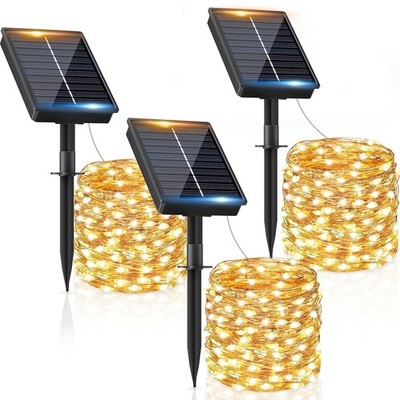 Solar Lichterkette Außen 3x12M 120 LED 8 Modi