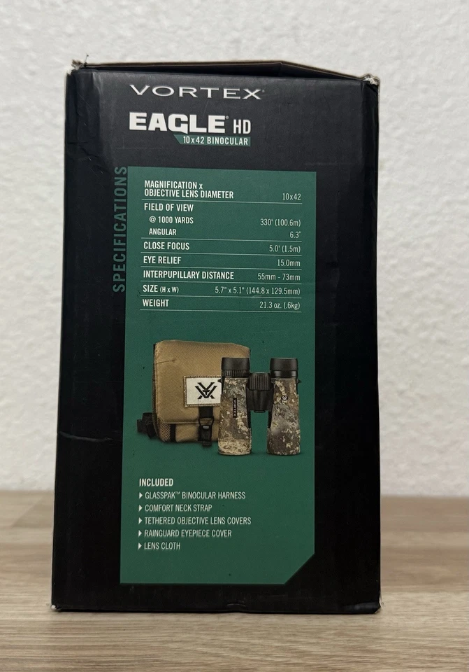 Vortex Eagle HD Camo 10x42 Truetimber Prairie Binoculars Camo-215ADY - Image 3 of 4