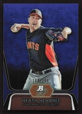 2012 Bowman Platinum Heath Hembree Prospects Blue Refractors #/199 #BPP91