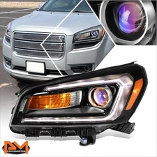 For 13-16 GMC Acadia Left Side Black Amber LED DRL Projector Headlight Headlamp