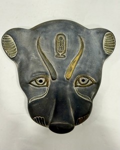 Egyptian Leopard Sculpture Wall Mask Goddess Sekhmet Lioness 