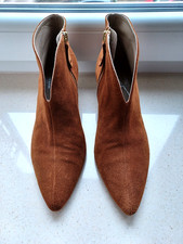 Toral Stiefeletten, spitz, Wildleder hellbraun, Kitten Heel, Gr. 38, 5 cm Absatz