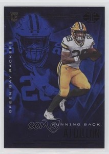 2020 Panini Illusions Trophy Collection Sapphire AJ Dillon #26 Rookie RC