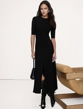 Banana Republic Sculpted Paneled Knit Black Midi Dress Size M NWT RT$250