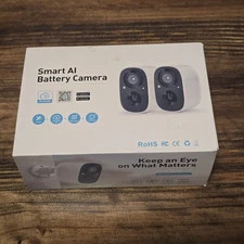 Smart AI Battery Camera White HD Camera 2-way Audio Motion Detection AI Analysis