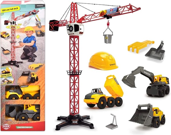 Dickie Toys Volvo Construction Baustellenset Kran Autospielset GeprüFt/Getestet-image