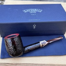 Savinelli Roma Lucite Rusticated Billiard (114 KS) 6mm Filter Pipe - New