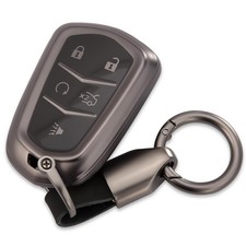 for Cadillac Key Fob Cover with Keychain 5 Buttons Key Case Accessories Fit f...