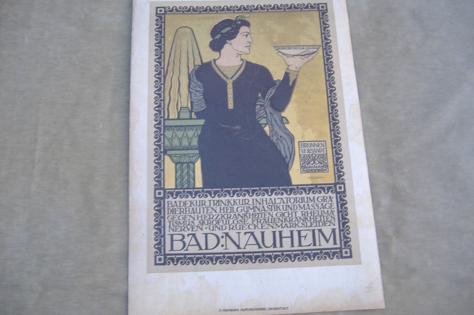 2 CARTONCINI PUBBLICITARI TERMALI ORIGINALI TEDESCHI 1900 RENANIA ED ASSIA