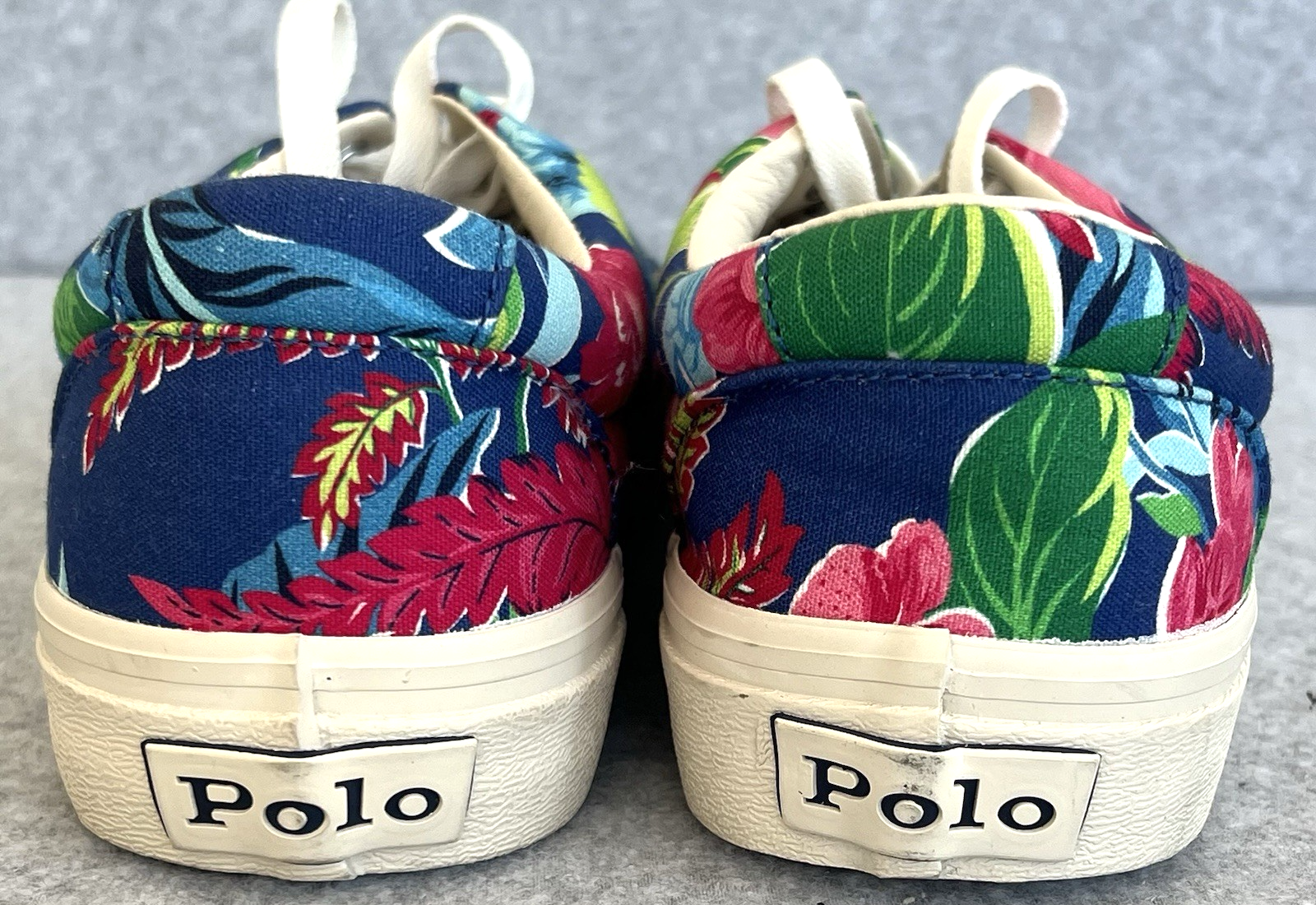 Polo Ralph Lauren Keaton Pony sneakers uomo tela floreale taglia 8 mai indossate vedi foto!