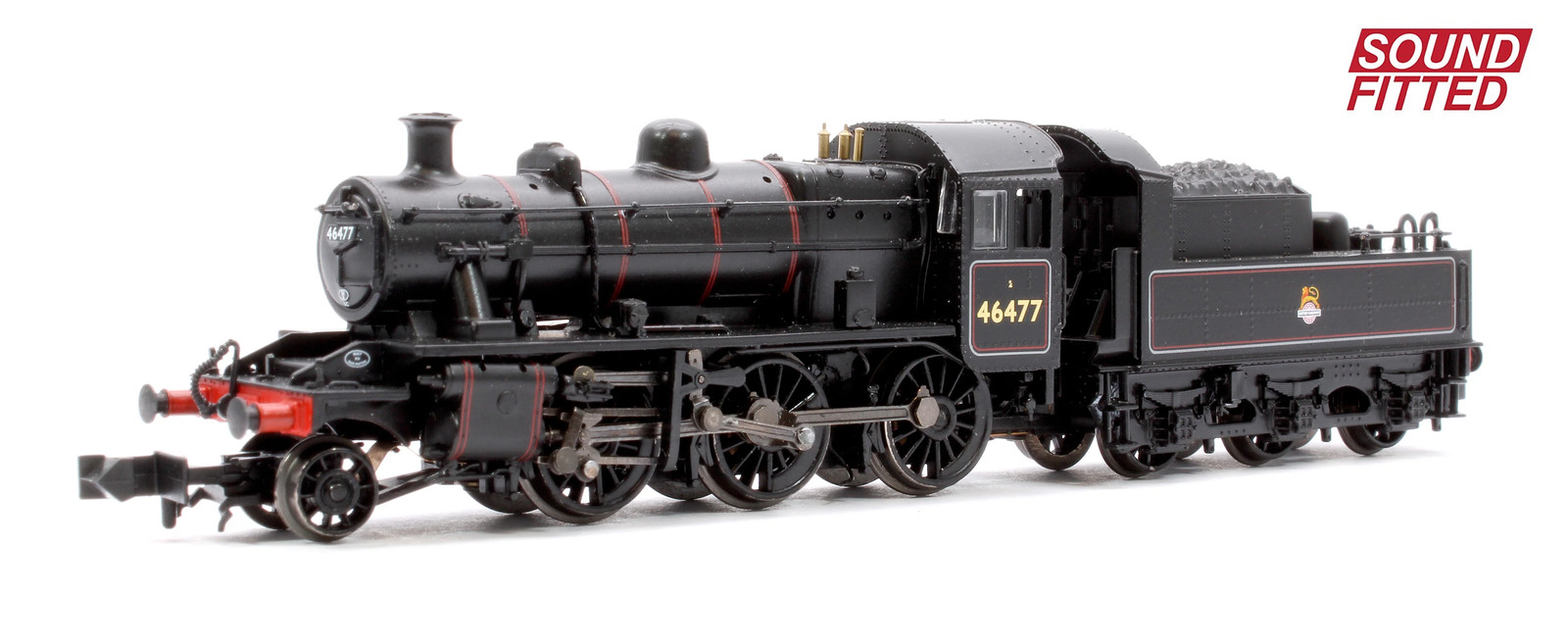 Graham Farish 372-626ASF LMS Ivatt 2MT 46477 BR Lined Black (Early Emblem) Steam